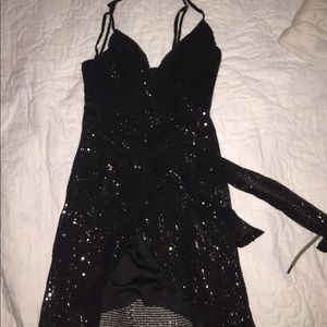 black sequin party dress